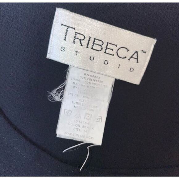 Tribeca Black trumpet ruffle cuff sleeve blouse button up SZ 14 Lightweight - Picture 4 of 8